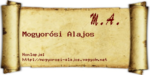 Mogyorósi Alajos névjegykártya